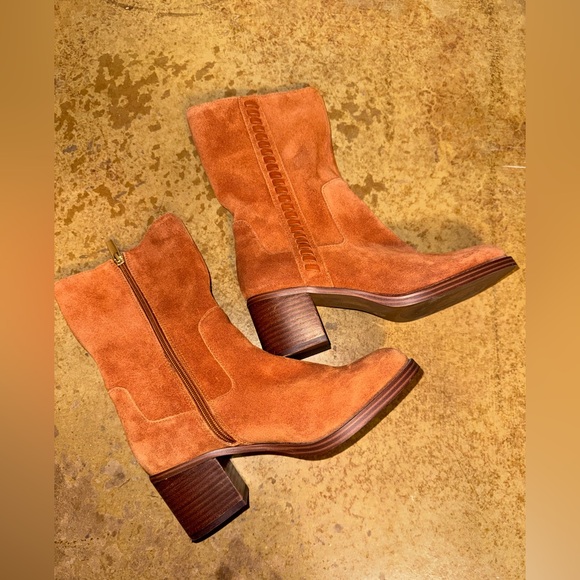 Vince Camuto Shoes - Vince Camuto Zelcinna mid-shaft suede boots warm caramel brown 37/6.5